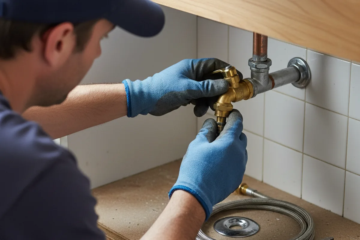 Shutoff valve and fitting work during Emergency Plumbing in Comer